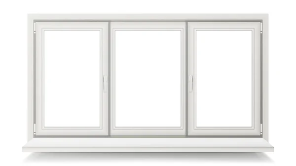 Vetor de janela de plástico fechado. Isolado na ilustração branca — Vetor de Stock