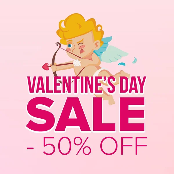 Valentine s Day Sale Banner Vector. Business Advertising Illustration. February 14 Sale Poster. Template Design For Web, Love Flyer, Valentine Card, Advertising. — Stock Vector