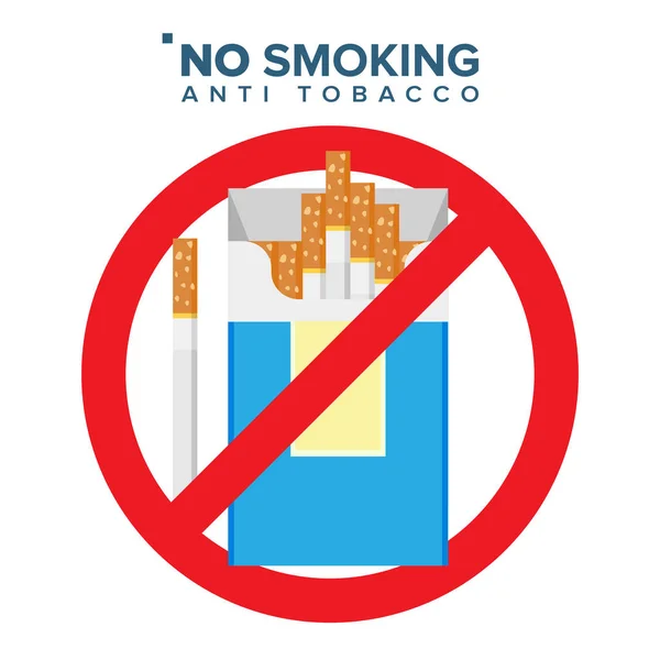 Όχι μικροβιοφορέας σημάδι το κάπνισμα. Απαγόρευση εικονίδιο. Αντι προσφορά και την κακή συνήθεια. Απομονωθεί καρτούν επίπεδη απεικόνιση — Διανυσματικό Αρχείο