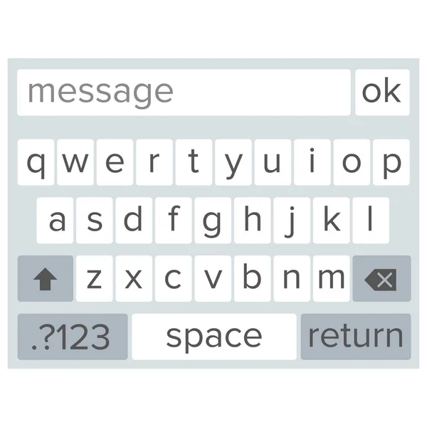Smartphone Keyboard Vector. Boutons d'alphabet. Clavier mobile moderne. Illustration plate vectorielle — Image vectorielle