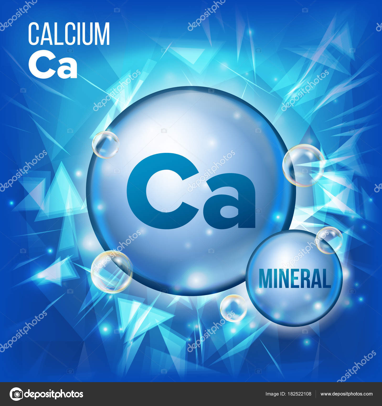 Ca Calcium Vector Mineral Blue Pill Icon Vitamin Capsule Pill Icon Substance For Beauty