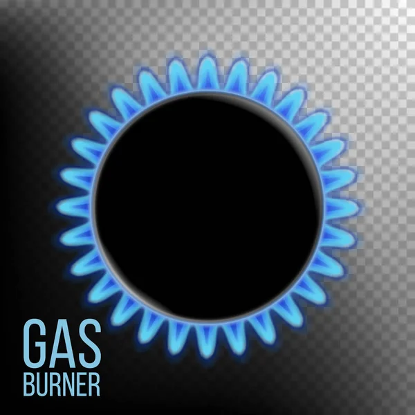 Gas Burner Vector. Burner Ring With Blue Flame. Isolated On Transparent Background Realistic Illustration