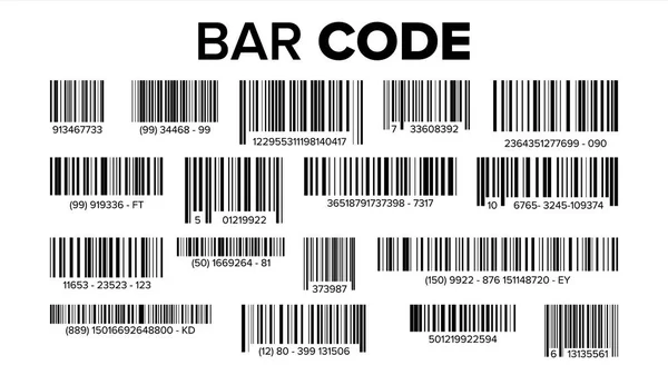 Bar Code Set Vector. Universal Product Scan Code. Isolated Illustration — Stock Vector