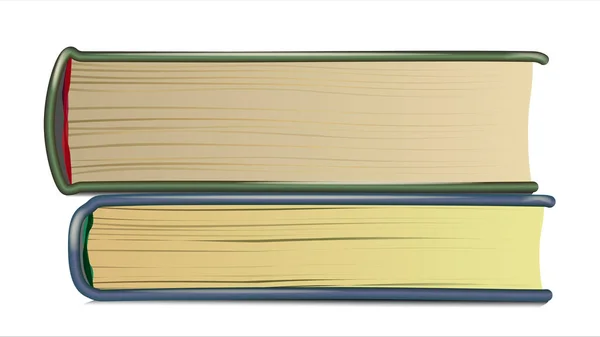 Stapel alter Bücher. Realistische Seiten. Buch Seitenansicht. Lesezeichen mit Deckel. isolierte realistische Darstellung — Stockvektor