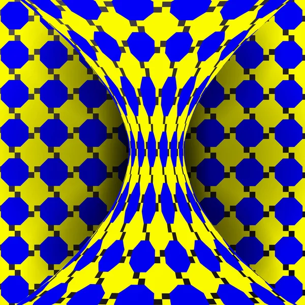 Ilusión Vector. Óptica 3d Art. Rotación Efecto óptico dinámico. Ilusión de remolino. Ilustración de fondo mágico geométrico — Vector de stock