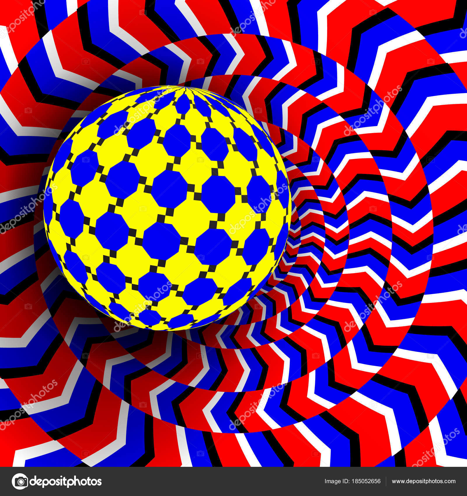 Illusion Vector. Optical 3d Art. Motion Dynamic Effect. Optical Effect