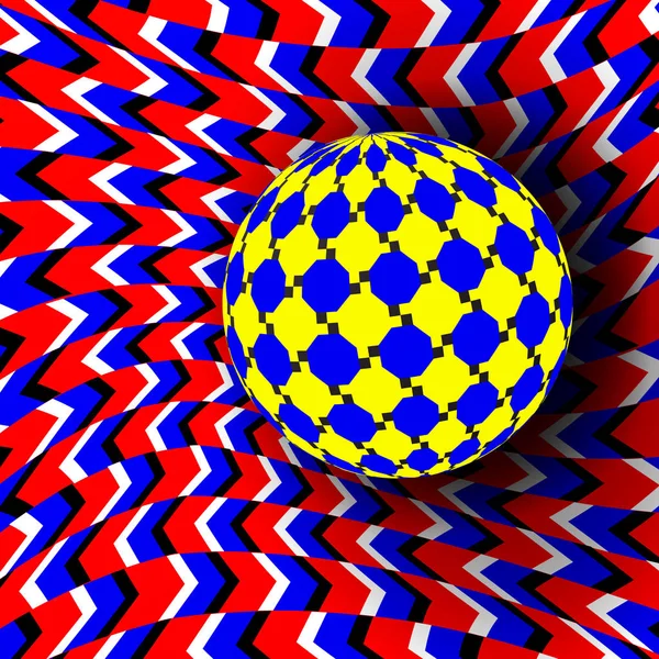 Illusion vektor. Optiska 3d-konst. Rotation dynamisk optisk effekt. Snurra Illusion. Rörelser utförs i formuläret. Psykedeliska distorsion dynamisk effekt. Geometriska magiska bakgrund Illustration — Stock vektor