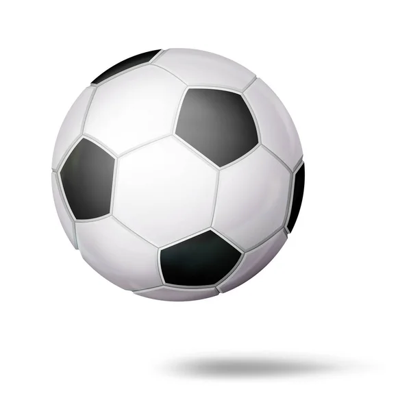 3D Fotboll boll vektor. Klassiska fotboll. Illustration — Stock vektor