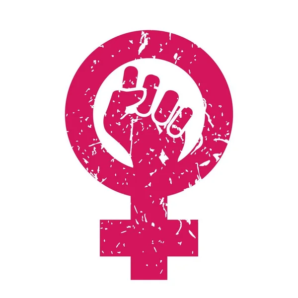 Kadın simge vektör. Feminizm güç. Kadın simgesi. Feminist el. Kızlar hakları. Kadın direnmek. İzole illüstrasyon — Stok Vektör