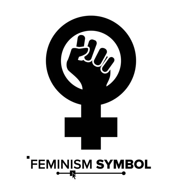 Feminism Protest Symbol Vector. Feminism Woman Gender Power. Female Icon. Feminist Hand. Girls Rights. Isolated Illustration — Stock Vector