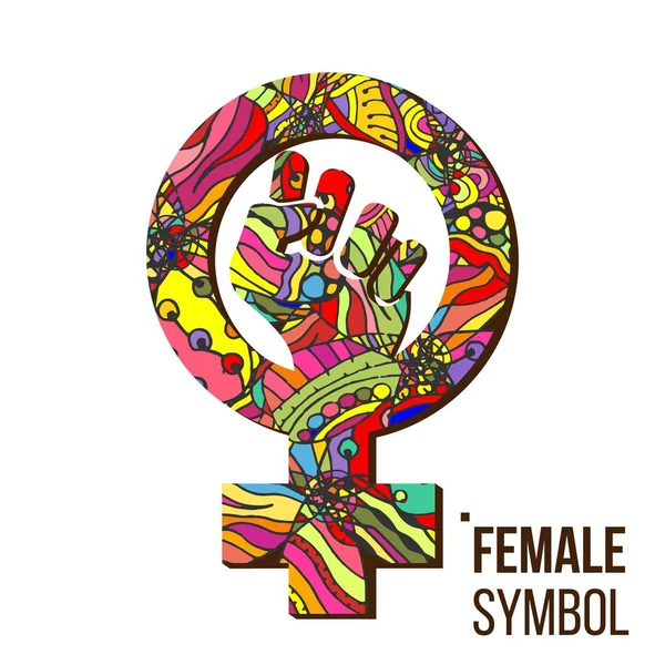 Feminism Symbol Vector. Feminism Power. LGBT Society. Female Icon. Feminist Hand. Girls Rights. Female Future Protest. Woman Resist. Isolated Illustration — Stock Vector