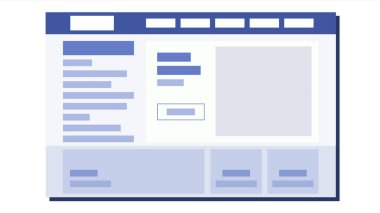 Web sitesi düz tasarlamak vektör. UI pencere. Örnek Web sayfası tasarımı. İllüstrasyon