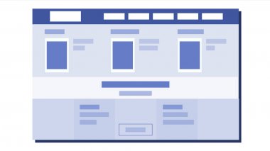 Web sitesi düz tasarlamak vektör. UX kroki. Şablon Web sayfası. İllüstrasyon