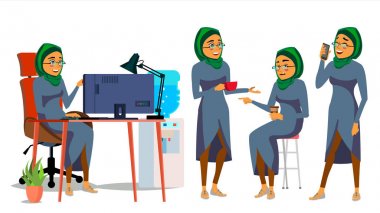 Karakter vektör çalışma patron. Çalışma sakallı erkek. Modern ofis işyeri. Animasyon iş. Çizgi film iş illüstrasyon