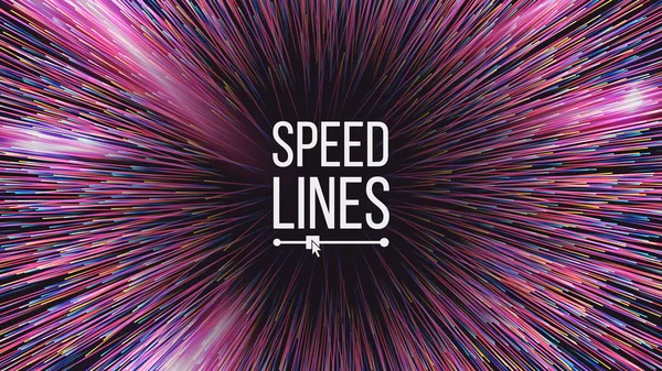 Abstract Speed Lines Vector. Motion Effect. Motion Background. Glowing Neon Composition. Illustration — Stock Vector