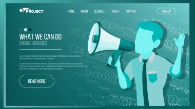 Web sitesi sayfayı vektör. İş Web sitesi. Hedefe ulaşmak. Çizgi film karakteri. Gelir bağış. İllüstrasyon