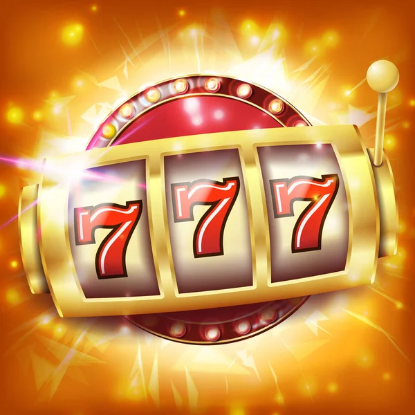 Casino Slot Machine Banner Vector. Concepto del Jackpot de Sevens. Objeto de giro. Ilustración — Archivo Imágenes Vectoriales