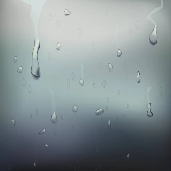 Nassglasvektor. Tropfen auf Fensterglas. nasse Glasoberfläche. realistische Darstellung — Stockvektor