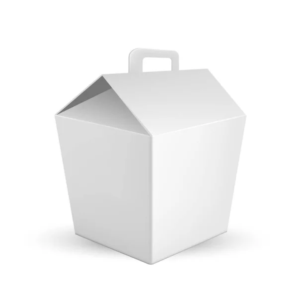 Handled Food Box voor transport Lunch Vector — Stockvector