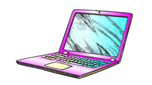 Laptop Computer elektronisches Gadget Farbvektor — Stockvektor