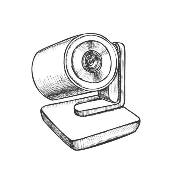 Веб-камера Современный цифровой гаджет монохромный вектор — стоковый вектор