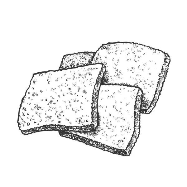 Queso frito en masa Hot Meal Vector monocromático — Archivo Imágenes Vectoriales