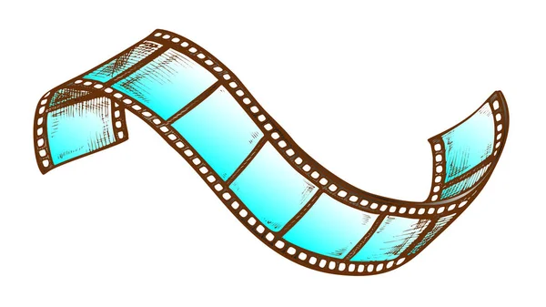 Filmstrip Roll For Cinema Projector Retro Vector — ストックベクタ