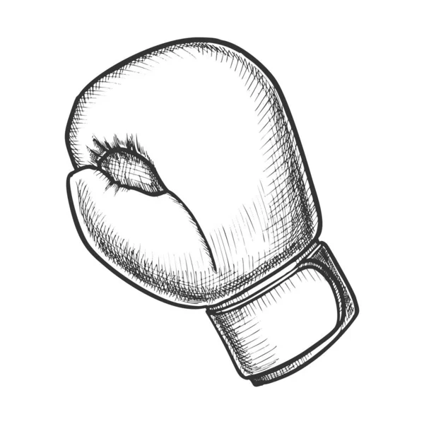 Gant de boxe pour entraînement sportif Vecteur monochrome — Image vectorielle