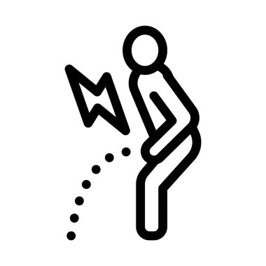 Pelvik Ağrı Simgesi Vektör Özeti Çizimi