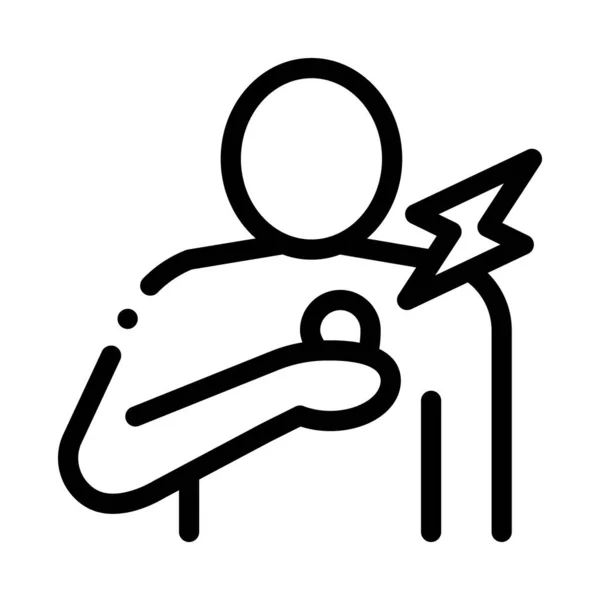 Ilustração do contorno do vetor do ícone da dor torácica — Vetor de Stock