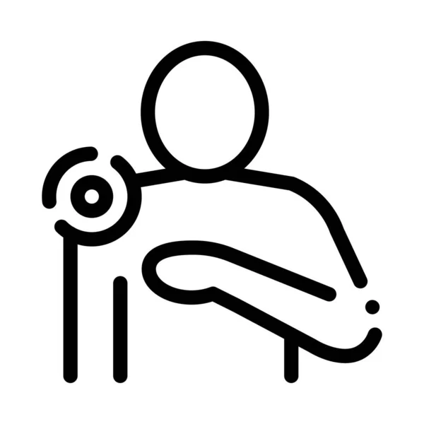 Pinpoint Schulterschmerzen Symbol Vektor Umriss Illustration — Stockvektor