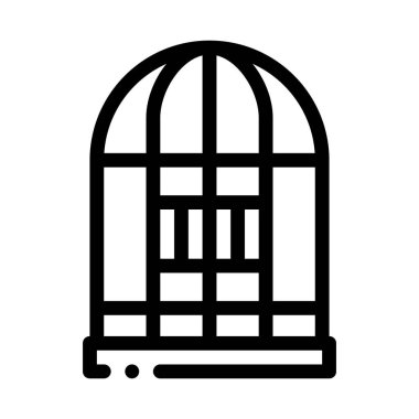 Papağan Kafesi Simgesi Vektör Özeti Çizimi