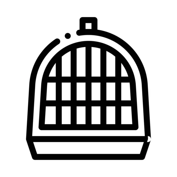 Illustrazione del profilo vettoriale dell'icona della gabbia per animali domestici — Vettoriale Stock