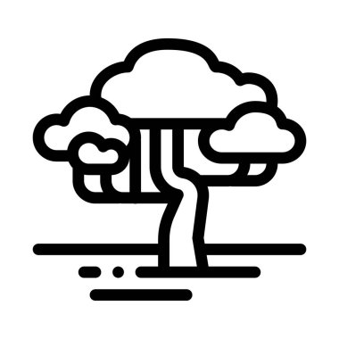 Savanna Ağacı Simgesi Vektör Özeti Çizimi