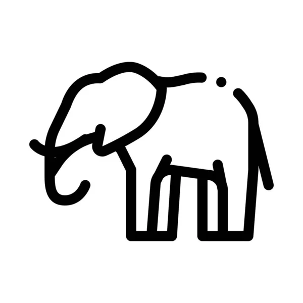 Elephant Icon Vector Outline Illustration — Stock Vector