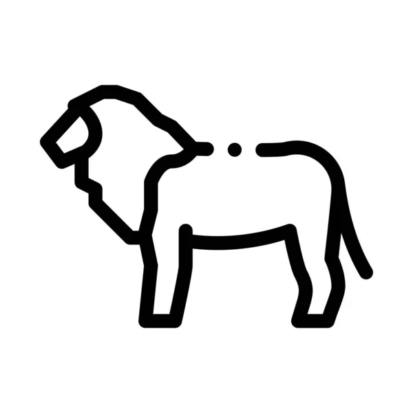 Lion Icon Vector Outline Illustration — ストックベクタ