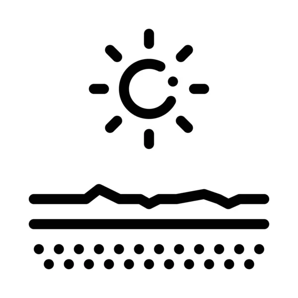 Drying Out Skin in Sun Icon Vector Outline Illustration — ストックベクタ