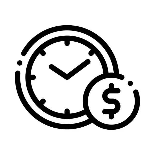 Tempo é Dinheiro Ícone Vetor Esboço Ilustração — Vetor de Stock