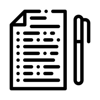 Kalem Simgesi Vektör Özeti İllüstrasyonlu Oy Sayfası