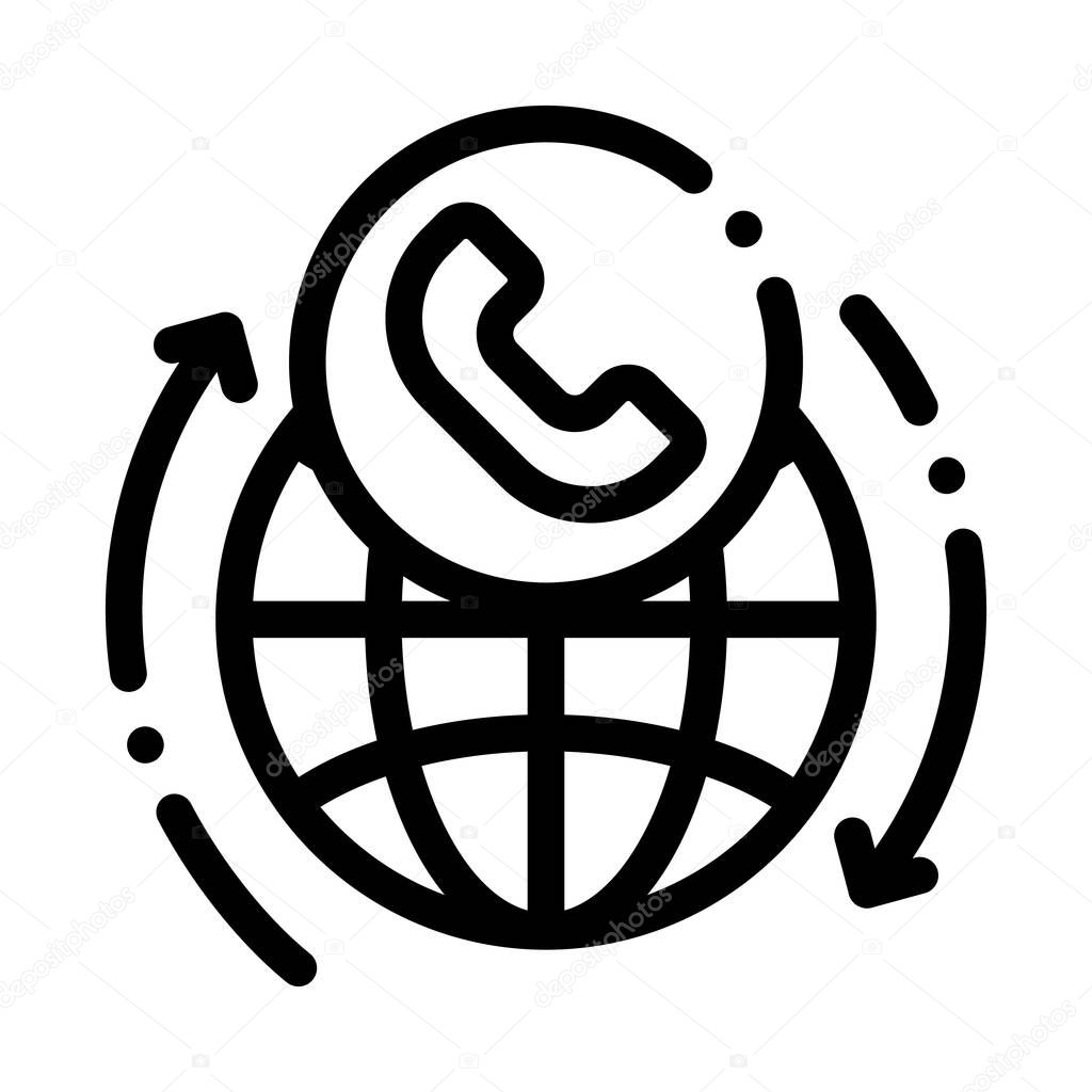 Online Telecommunications Icon Vector. Outline Online Telecommunications Sign. Isolated Contour Symbol Illustration