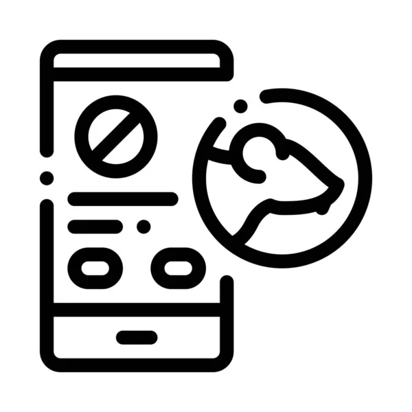 Rat Protect Smartphone Service Icône Illustration de contour vectoriel — Image vectorielle