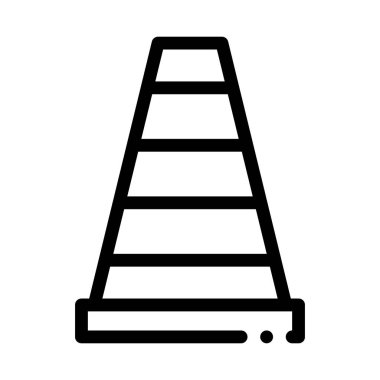 Yol Konisi Simgesi Vektör Özeti Çizimi