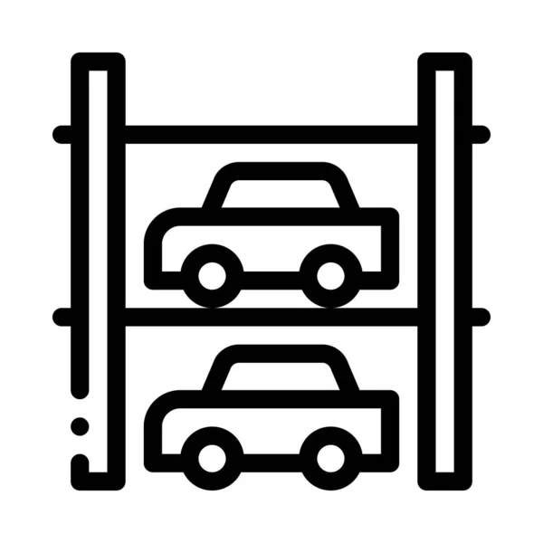 Ilustracja zarysu wielopoziomowego parkingu Ikona wektora — Wektor stockowy