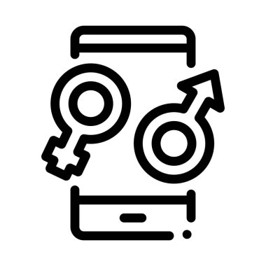 Erkek ve Kadın Uyumluluğu Simgesi Vektör Çizimi Çizimi