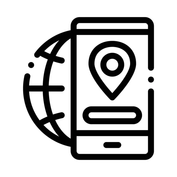 Geolocation Icon Vector Outline Illustration — 스톡 벡터