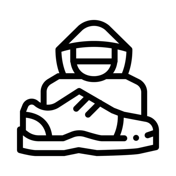 Zapatos ladrón Icono humano Vector Esquema Ilustración — Vector de stock