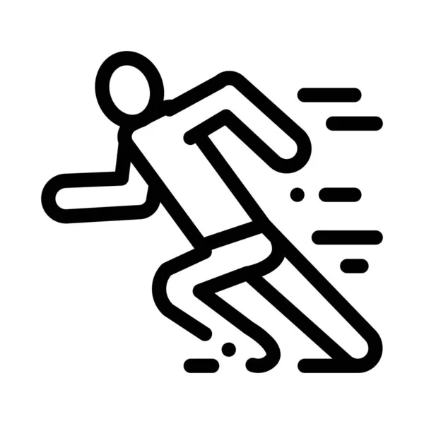 Man in Running Action Ícone Vector Esboço Ilustração — Vetor de Stock