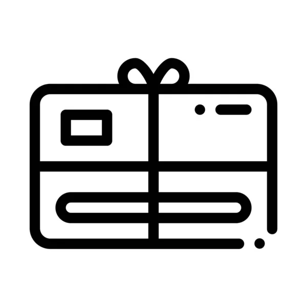 Πιστοποιητικό δώρων με εικονίδιο τόξο διάνυσμα περίγραμμα εικονογράφηση — Διανυσματικό Αρχείο