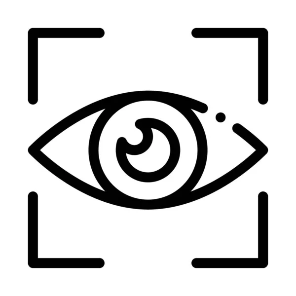 Піктограма сканування очей людини Векторна контурна ілюстрація — стоковий вектор