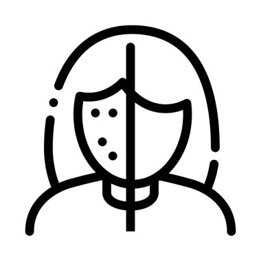 Simge Vektörü Çiziminden Önce ve Sonra Cilt Yüzü